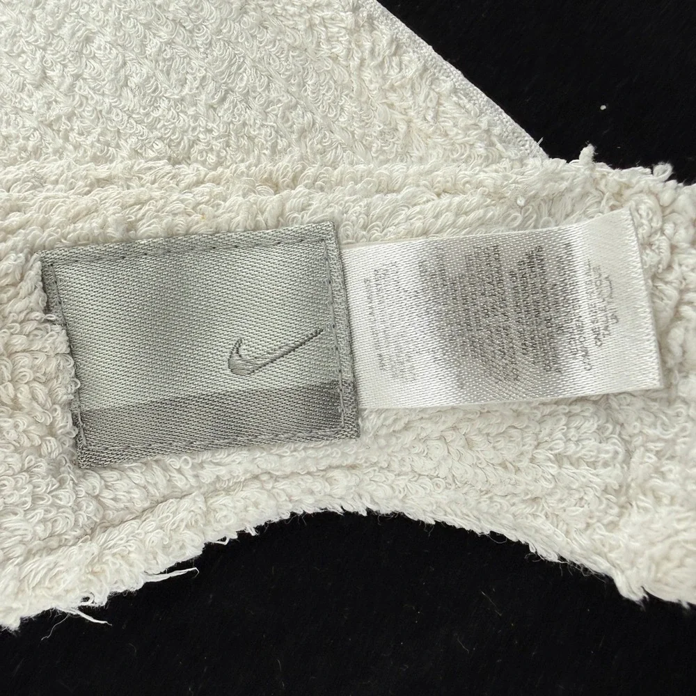 Y2K Nike Mesh Terry Cloth Visor Mens OS White Swoosh Logo Athletic Golf Tennis